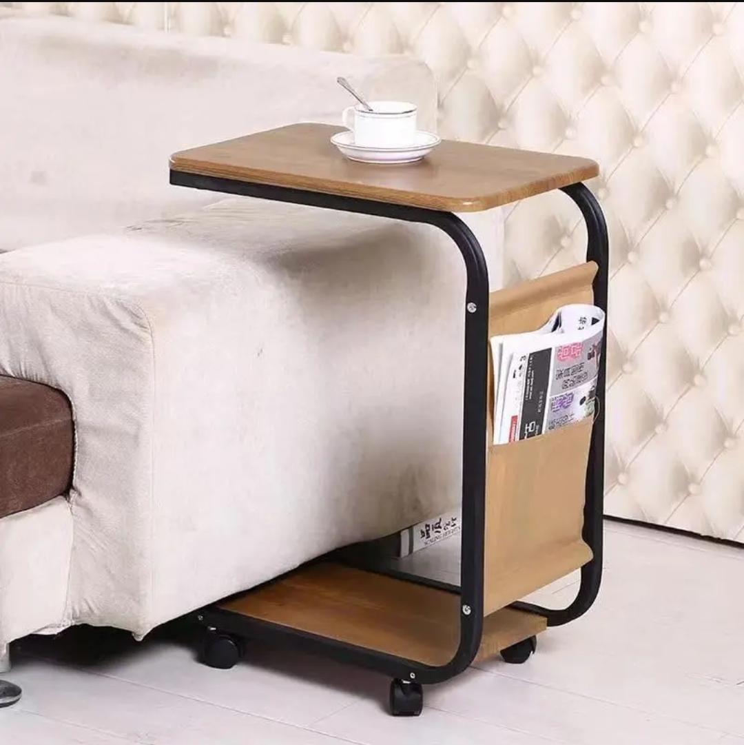 Mesa Auxiliar Tipo C con Ruedas y Porta Revistas | Terrakon Online