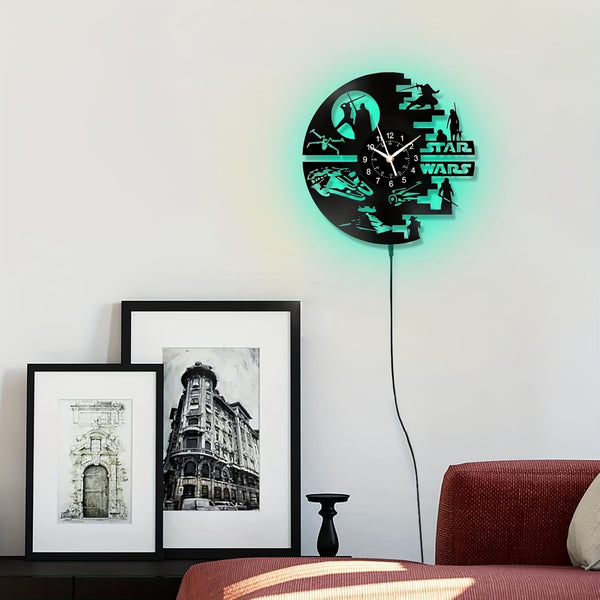 Reloj de Pared Star Wars con Luz LED 7 Colores | Decoración Geek y Coleccionable