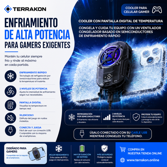 Cooler para Celular Gamer – Enfriador Portátil de Alta Potencia