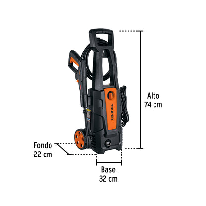 Hidrolavadora Eléctrica 1800 PSI 220V de Alta Presión para Auto, Patio y Hogar