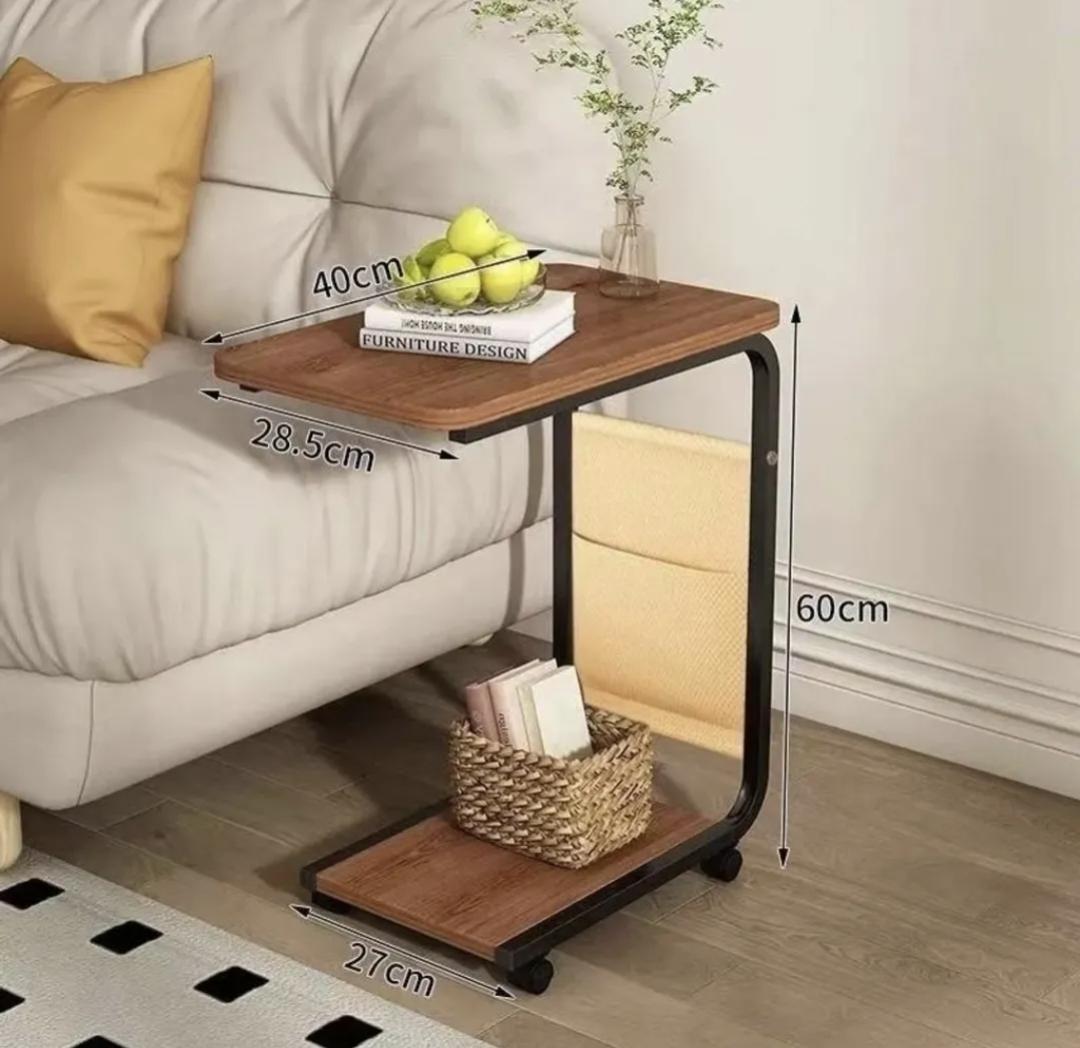 Mesa Auxiliar Tipo C con Ruedas y Porta Revistas | Terrakon Online