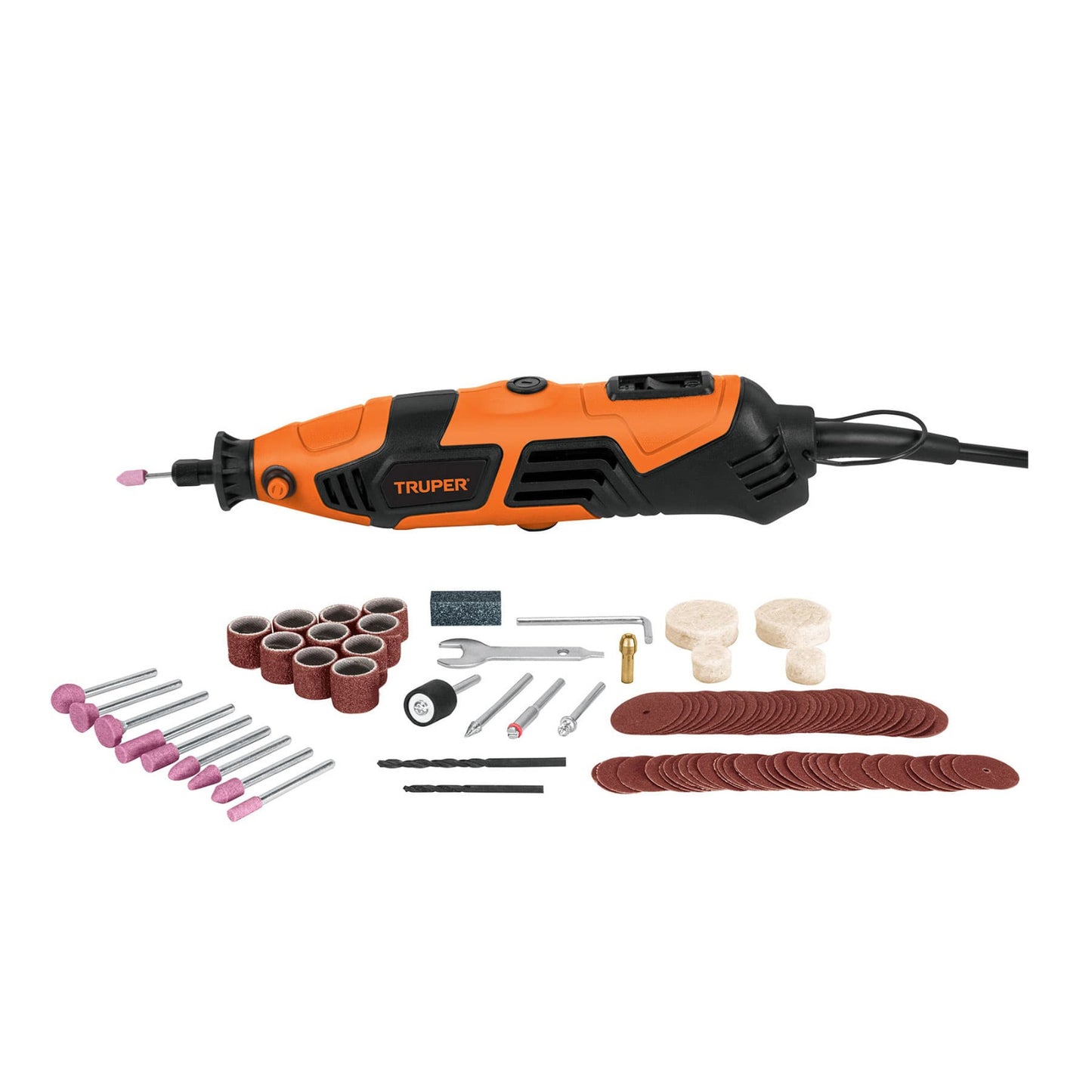 Moto Tool Profesional TRUPER 220V 150W con 100 Accesorios y Estuche | Herramienta Multifunción