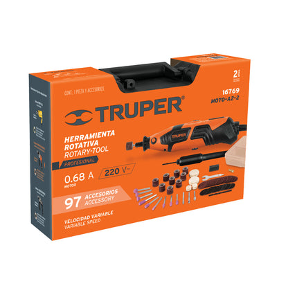 Moto Tool Profesional TRUPER 220V 150W con 100 Accesorios y Estuche | Herramienta Multifunción