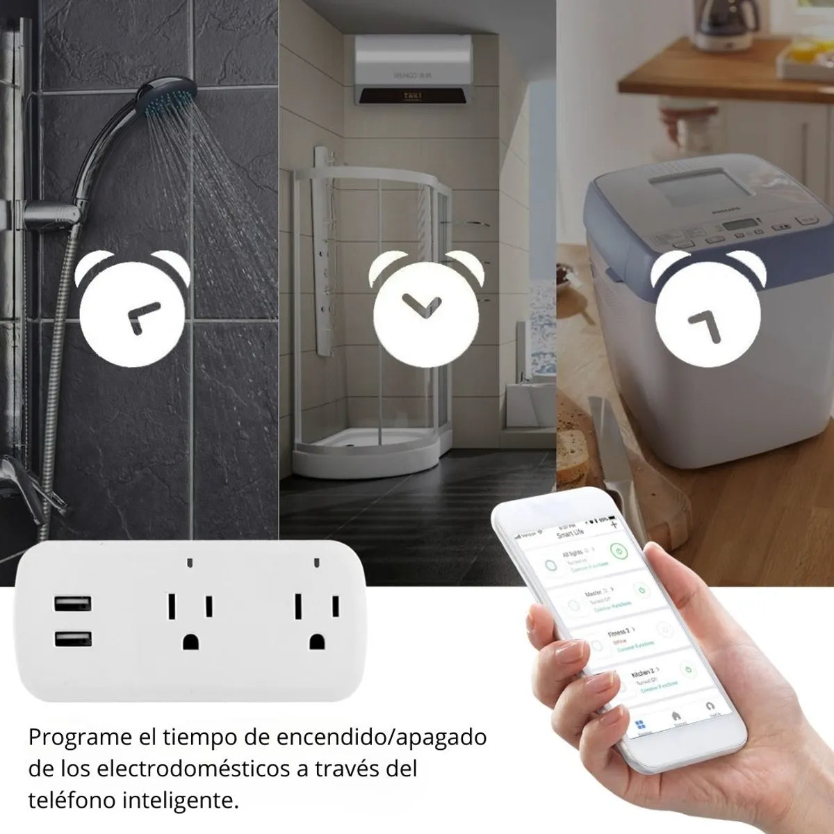 Enchufe Inteligente WiFi con 2 Tomacorrientes y 2 Puertos USB